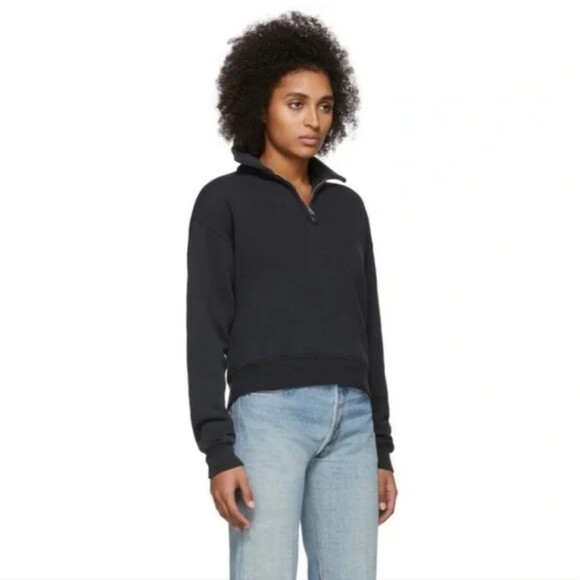 Re/Done 70s Half Zip Sweat Shirt Small - Picture 8 of 9